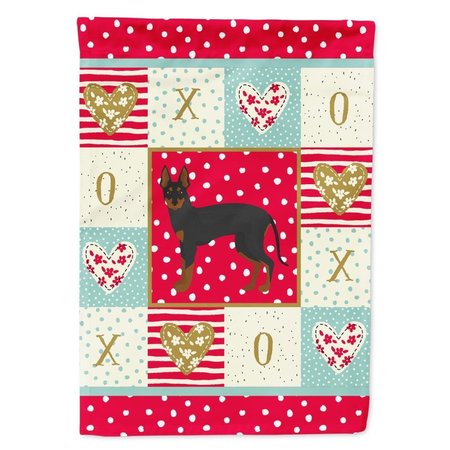 CAROLINES TREASURES 28 x 0.01 x 40 in. English Toy Terrier No.2 Love Canvas House Flag CK5833CHF